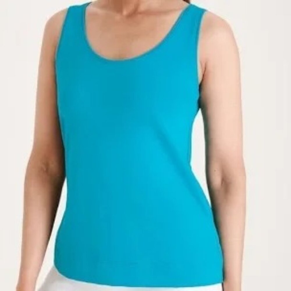 Women's NWT Chico's Basic Knit Tank Blue Coast Size 1